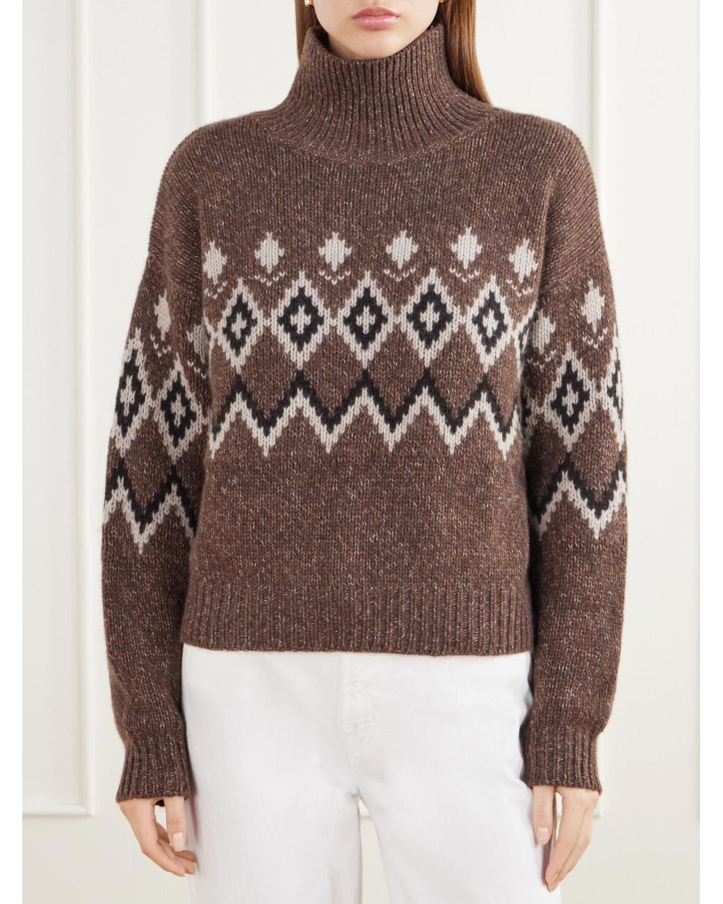 Lisa Yang Brown Cashmere Turtleneck Sweater