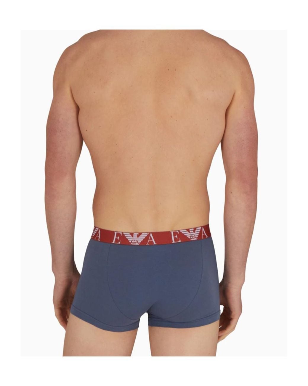 Emporio Armani Blue 3-Pack Logo Trunks for men