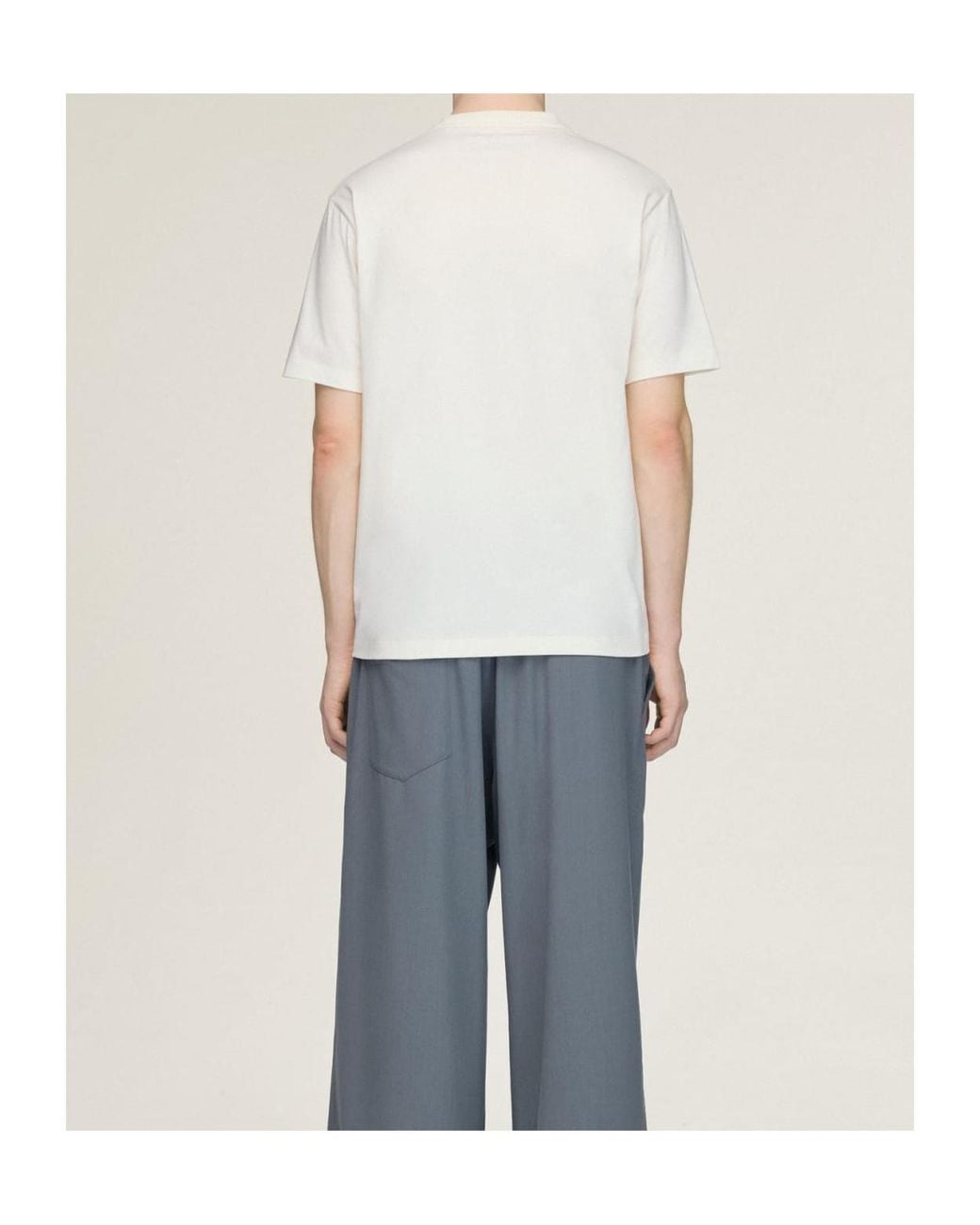 Y-3 White Logo Crew-Neck T-Shirt for men