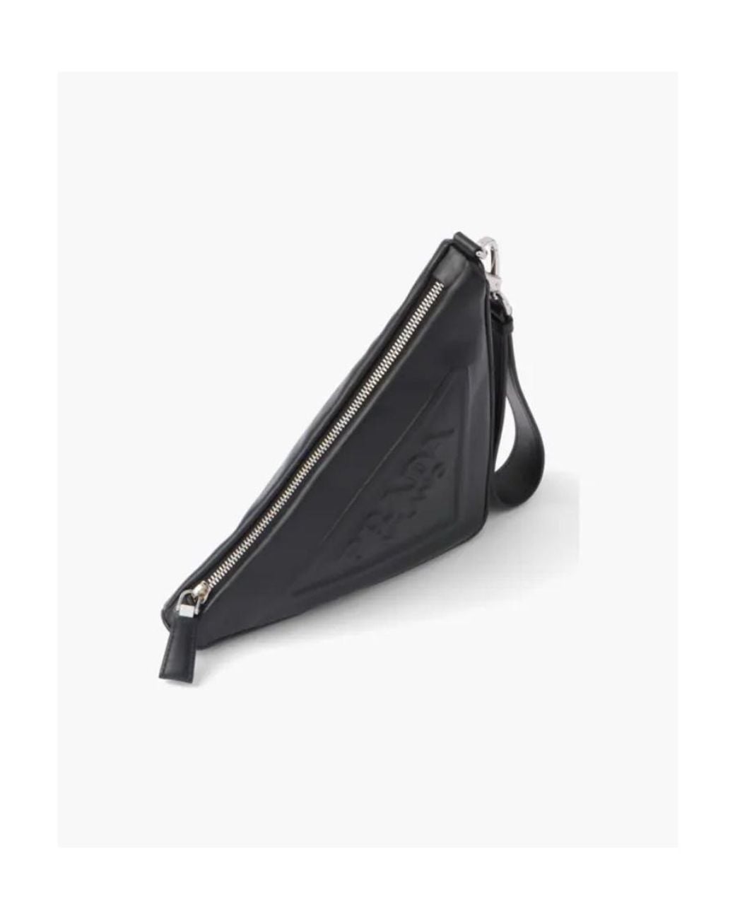 Prada Blue Leather Triangle Pouch for men