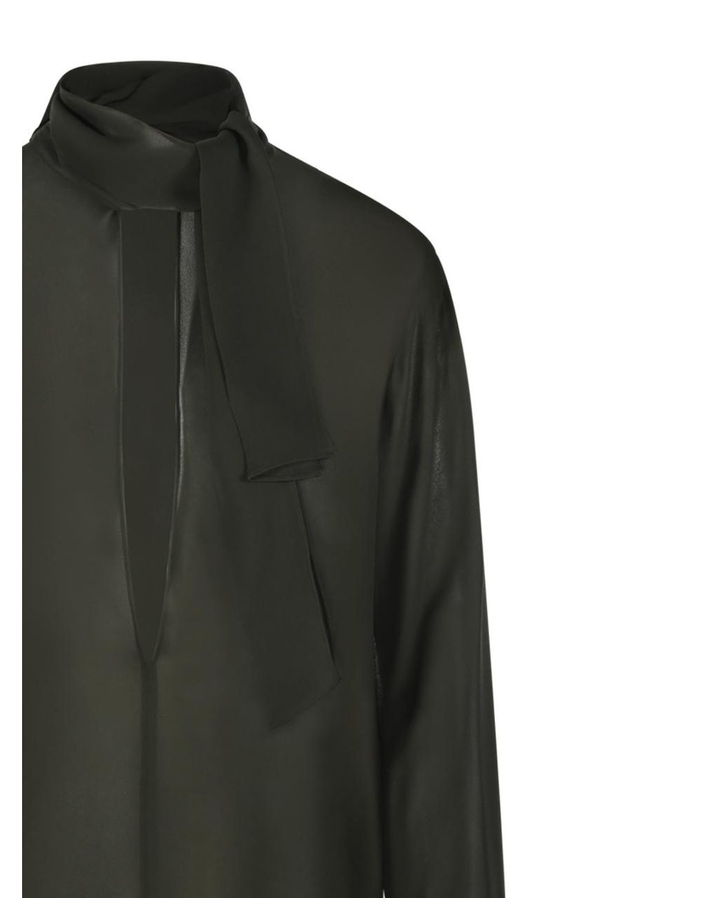 Alaïa Green Georgette Pussybow Blouse