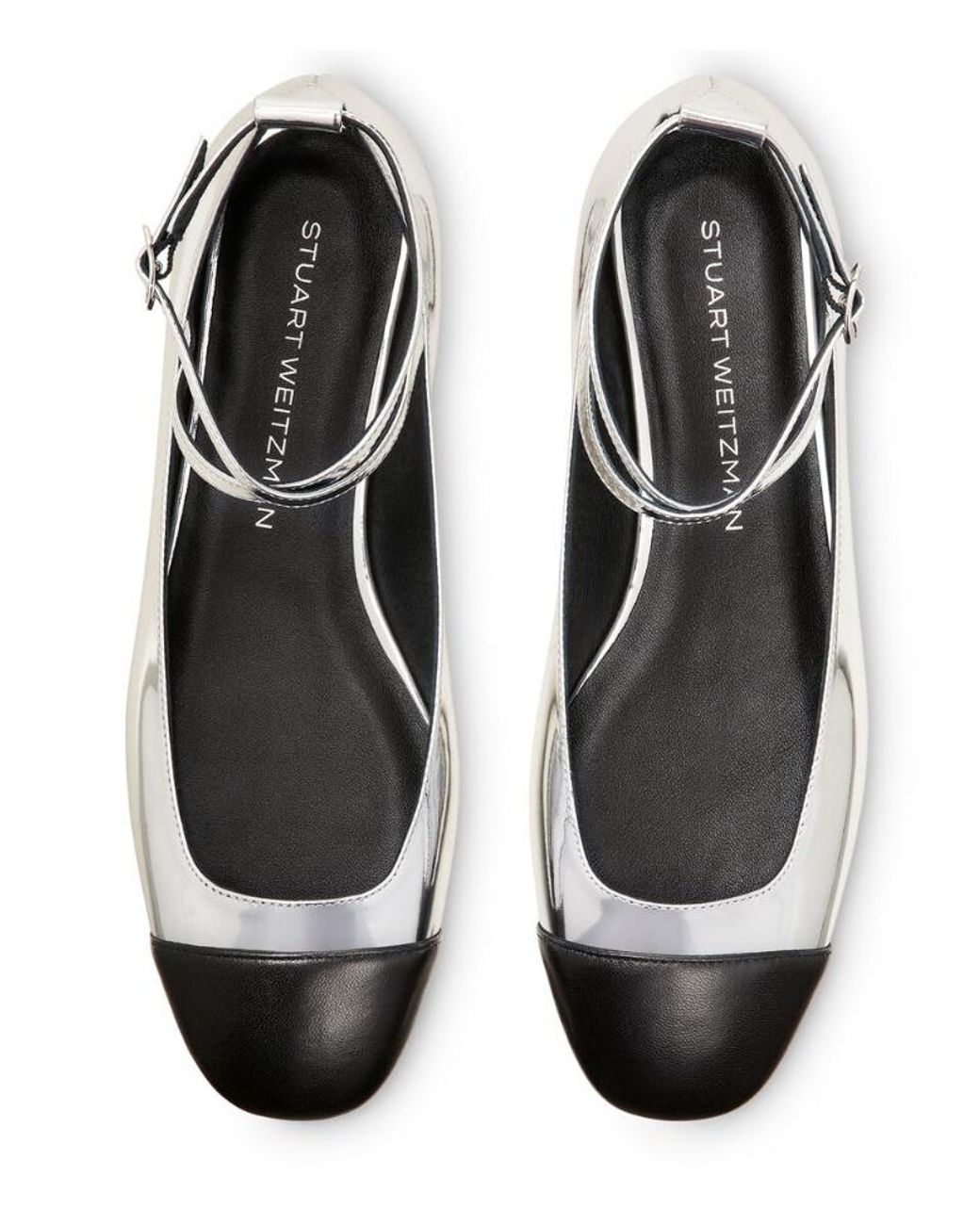 Stuart Weitzman White Leather Ballerina Shoes
