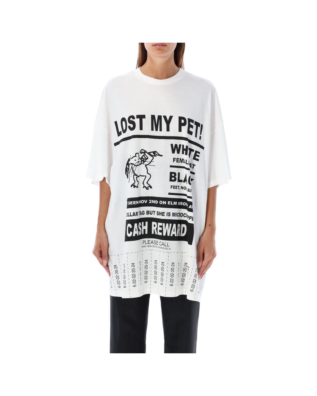 MM6 by Maison Margiela White Mm6 Masion Margiela Lost Pet Oversized T-Shirt