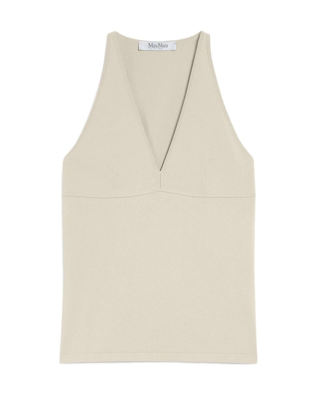 Max Mara Natural Armida1234 V-Neck Sleeveless Top