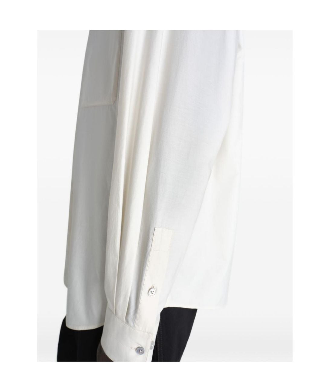 Lemaire White Long-Sleeved Curved Hem Regular Shirt for men