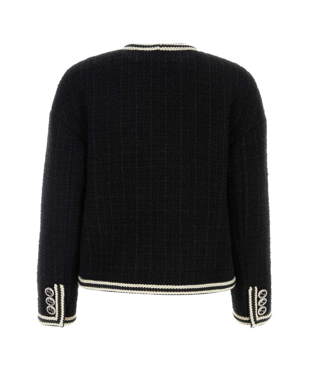 Gucci Black Interlocking G Tweed Jacket