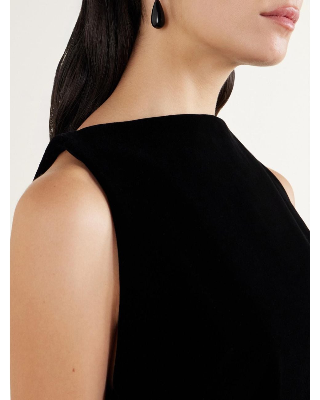 Brandon Maxwell Black Paneled Velvet Mini Dress