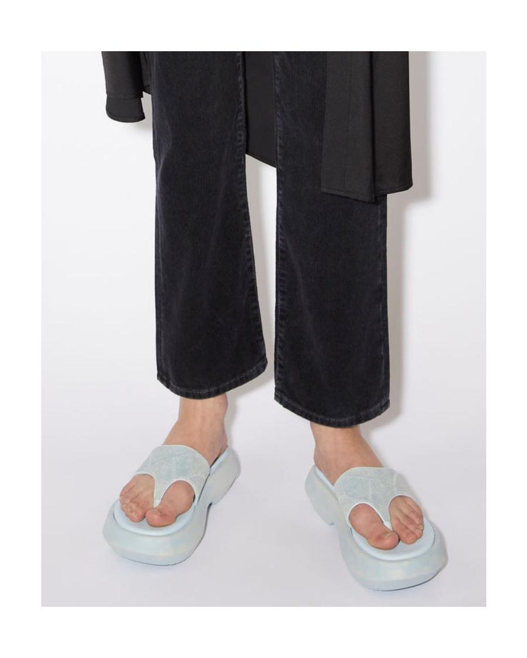 Acne Blue Thong-Strap Slip-On Sandals