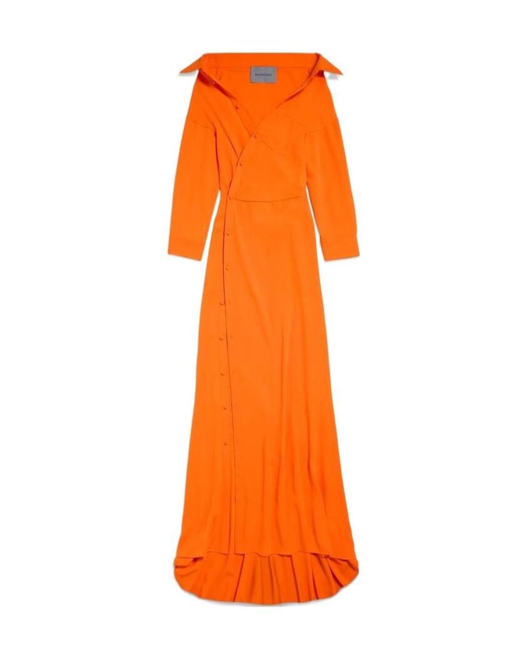 Balenciaga Orange Off-Shoulder Maxi Dress