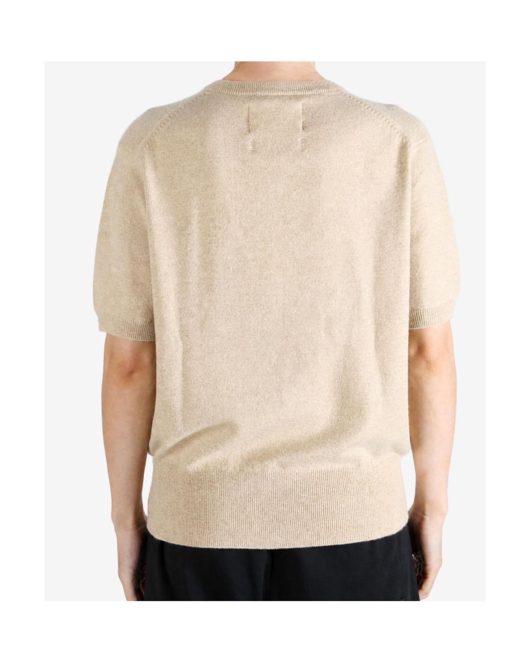 Extreme Cashmere Natural Short-Sleeved V-Neck Sweater for men