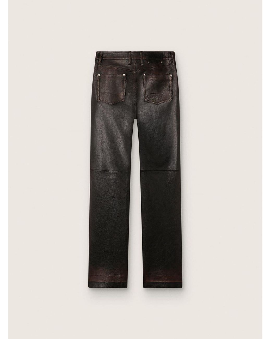 Golden Goose Deluxe Brand Gray Straight-Leg Leather Pants