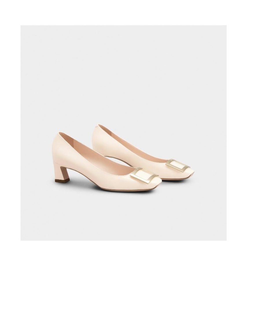 Roger Vivier Natural Trompette Embellished Buckle Pumps