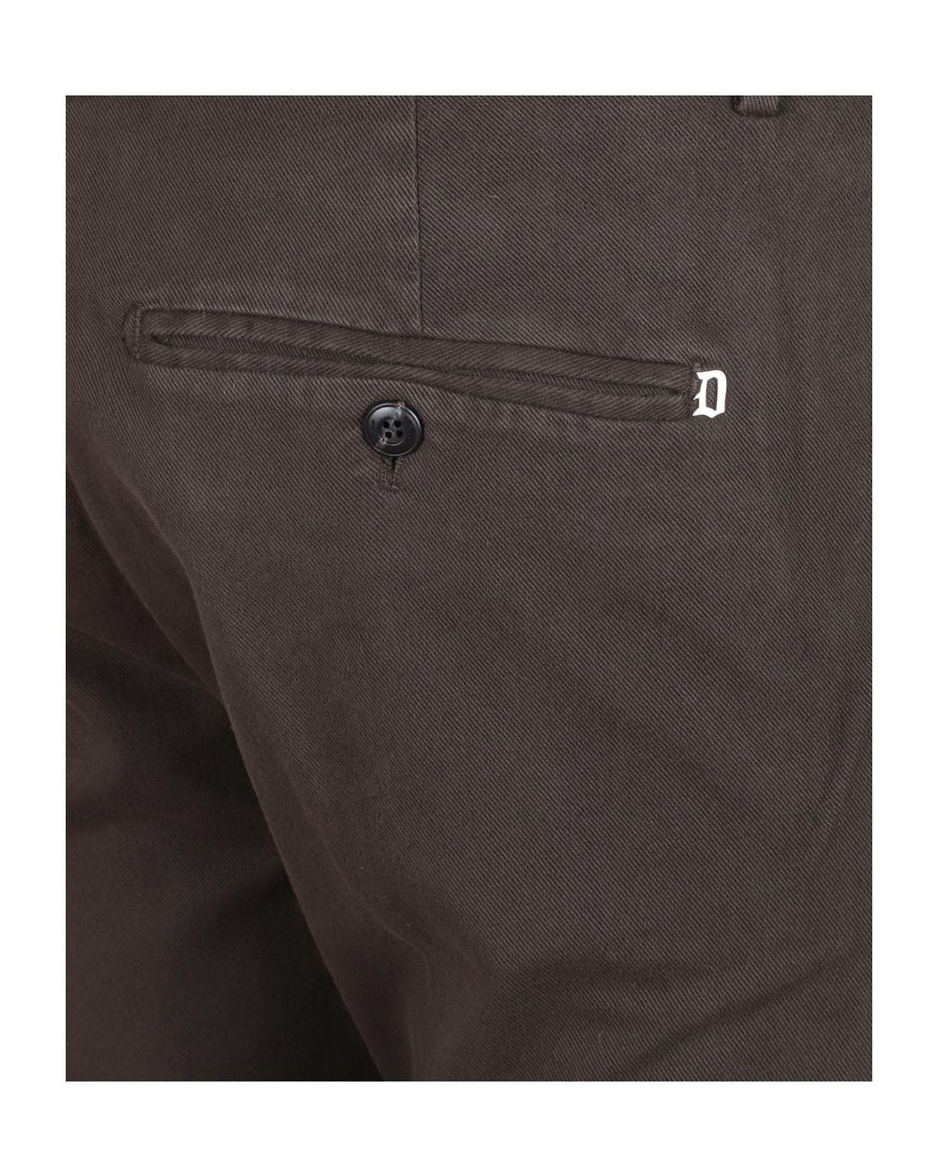 Dondup Gray Logo-Plaque Slim-Fit Trousers for men