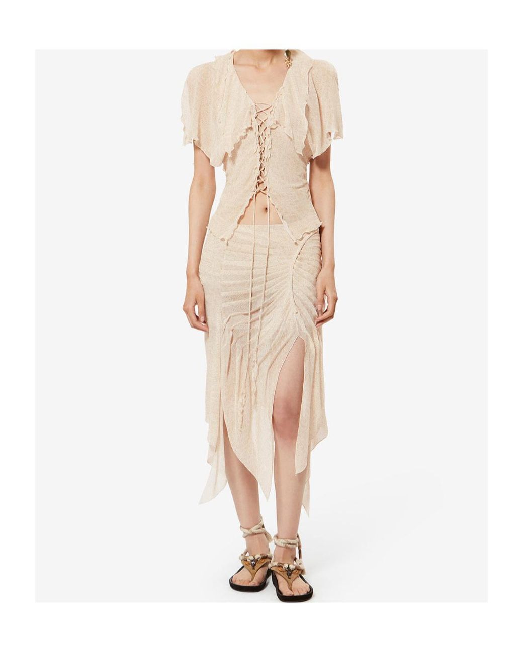 Isabel Marant White Thanais Gathered Top