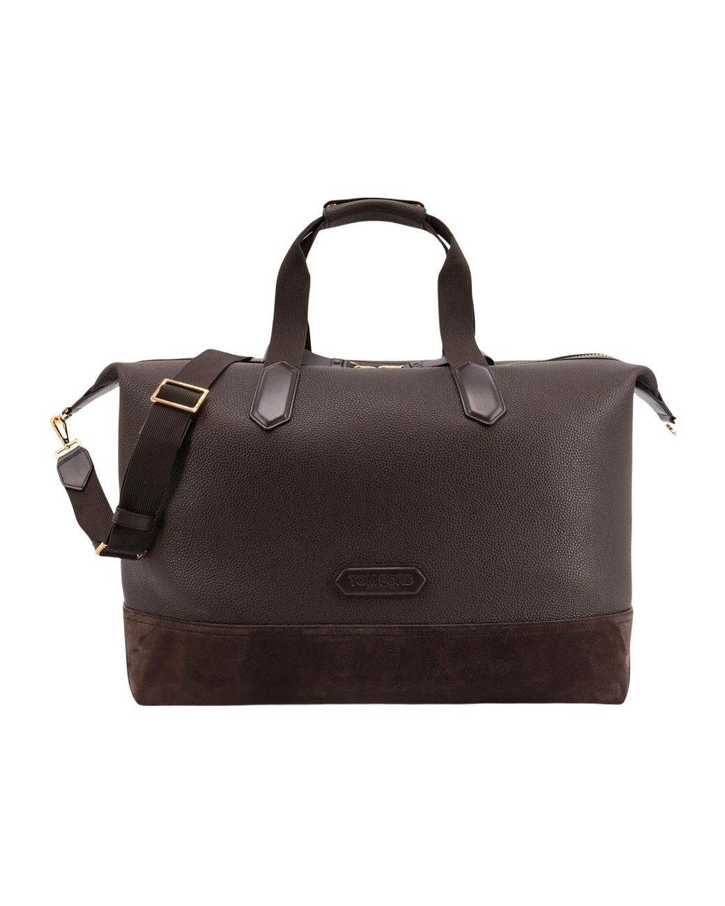 Tom Ford Brown Two-Tone Fabric-Trim Travel Bag for men