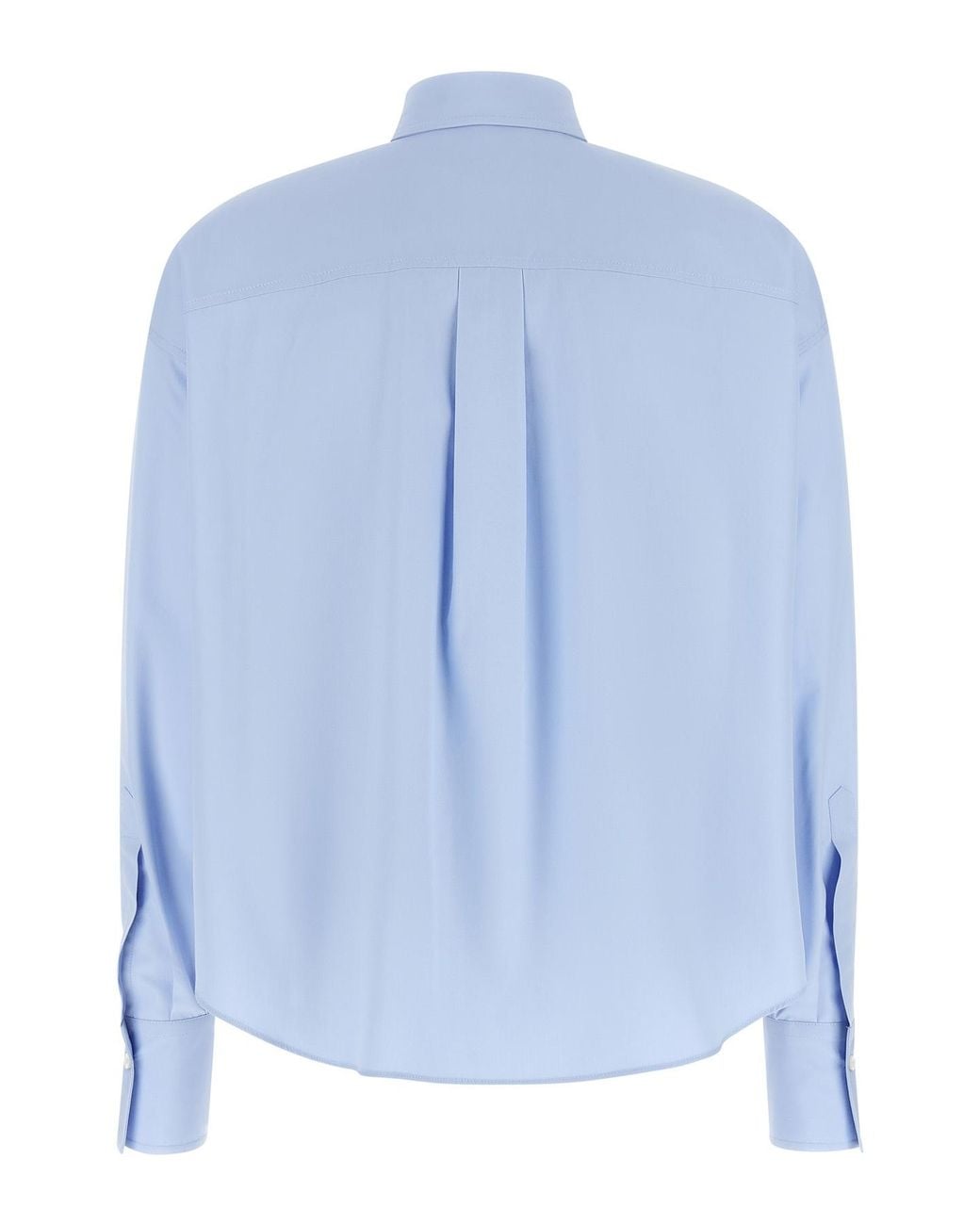 Brunello Cucinelli Blue Monile Trim Cropped Shirt