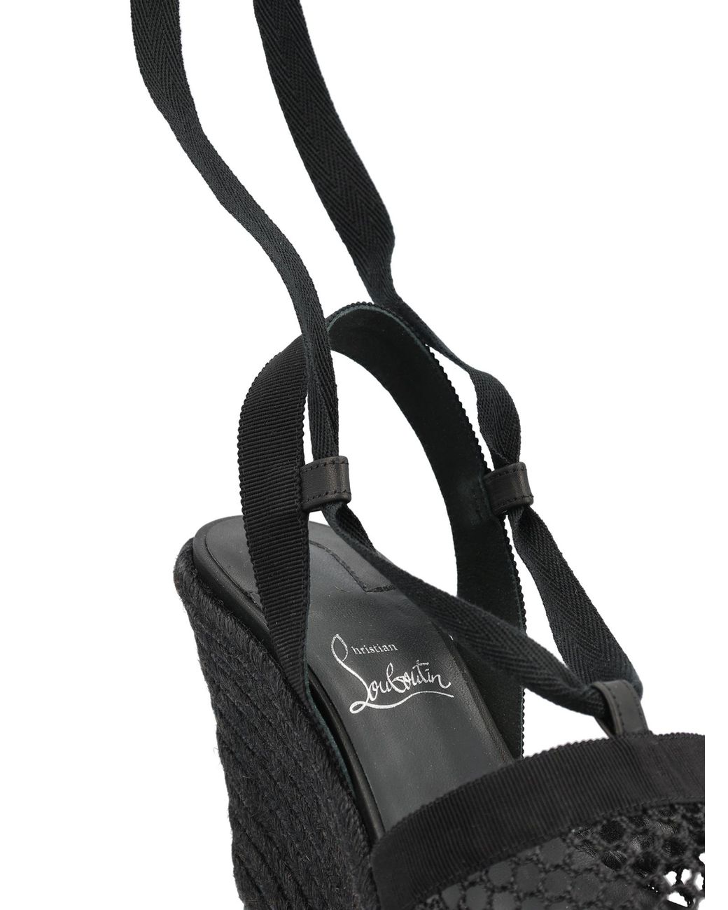 Christian Louboutin Black Toleda Espadrille Wedge Sandals