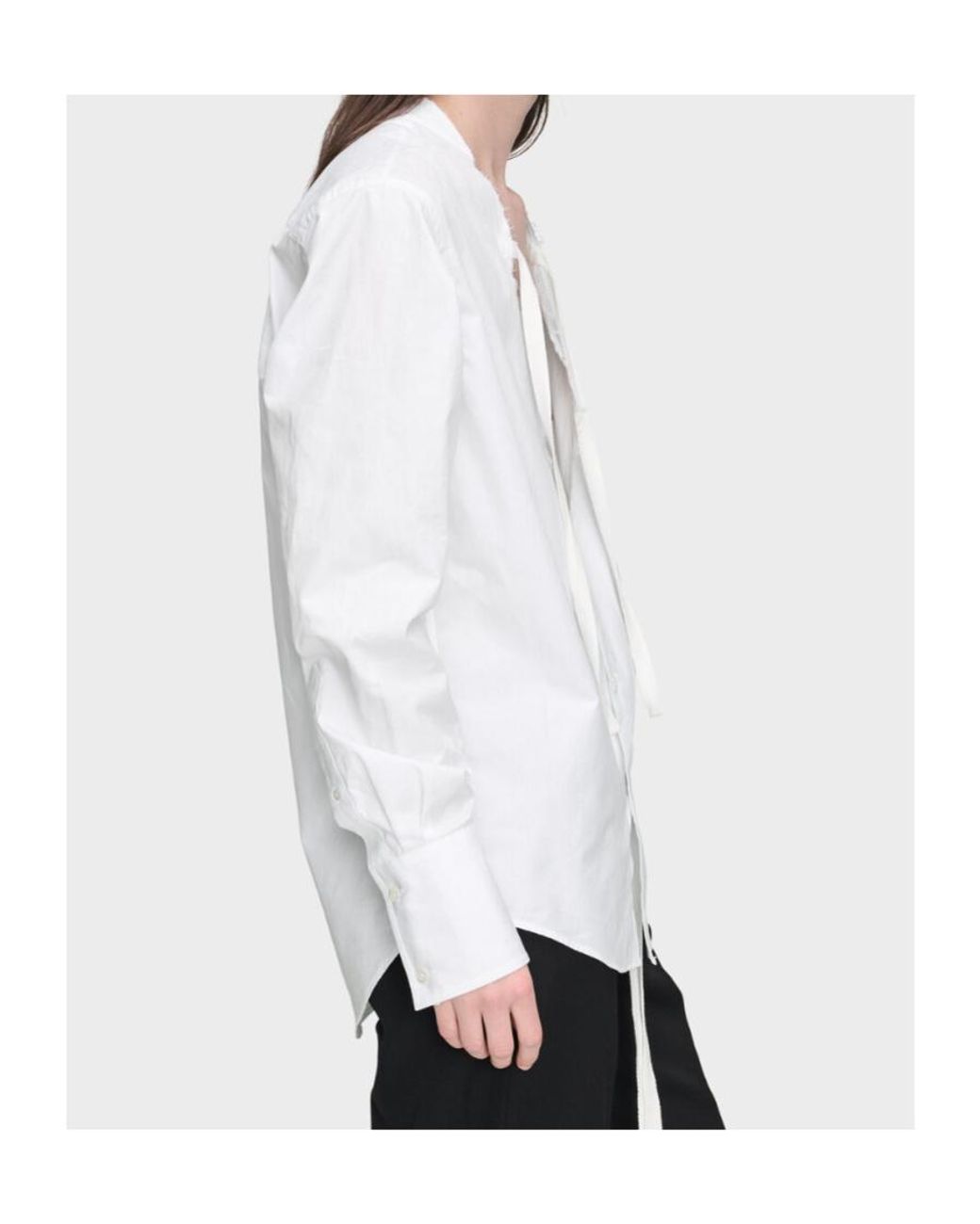 Maison Margiela White Tie-Detail Poplin Shirt