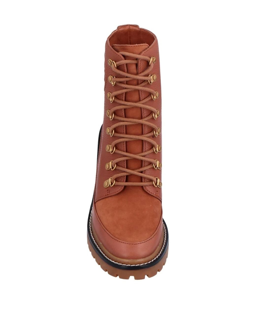 Tory Burch Brown Lace-Up Ankle Boots