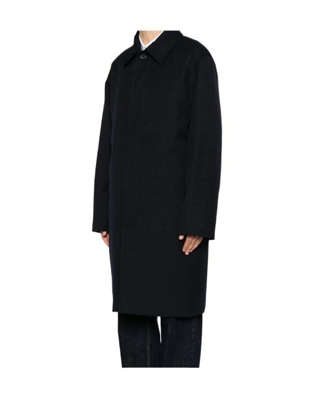 A.P.C. Black Concealed-Button Coat for men