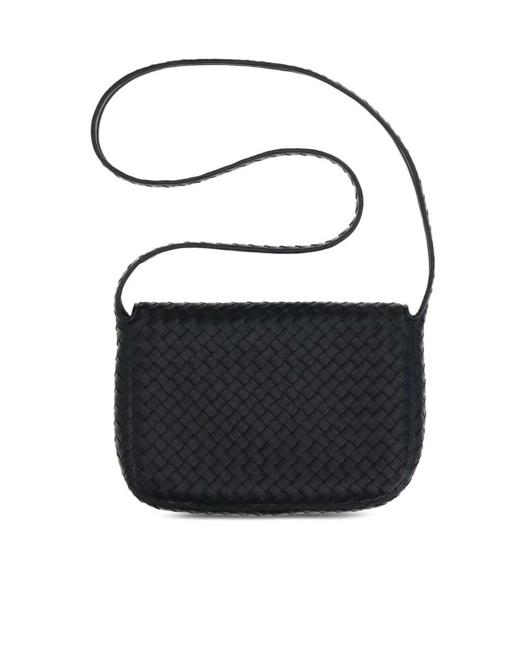 Bottega Veneta Black Veneto Flap Messenger Bag