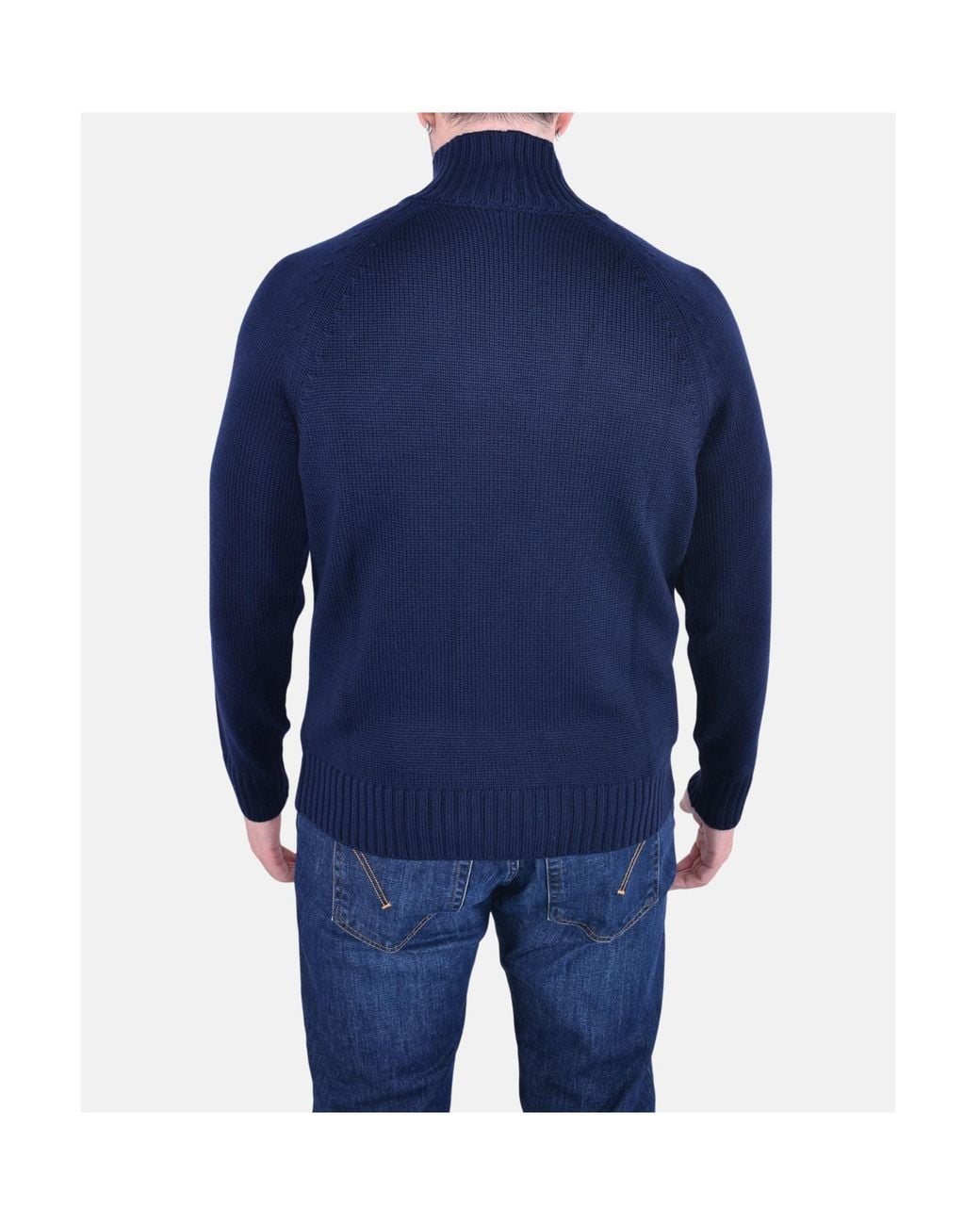 Eleventy Blue Turtleneck Knitted Jumper for men
