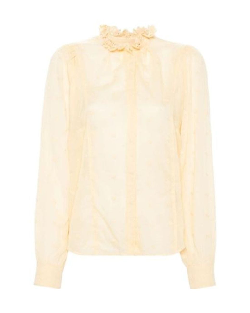 Isabel Marant Natural Terzali Floral-Embroidered Blouse