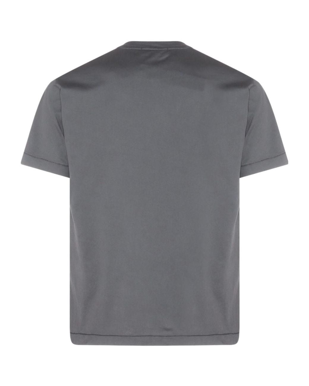 Stone Island Gray Logo Patch Crewneck T-Shirt for men