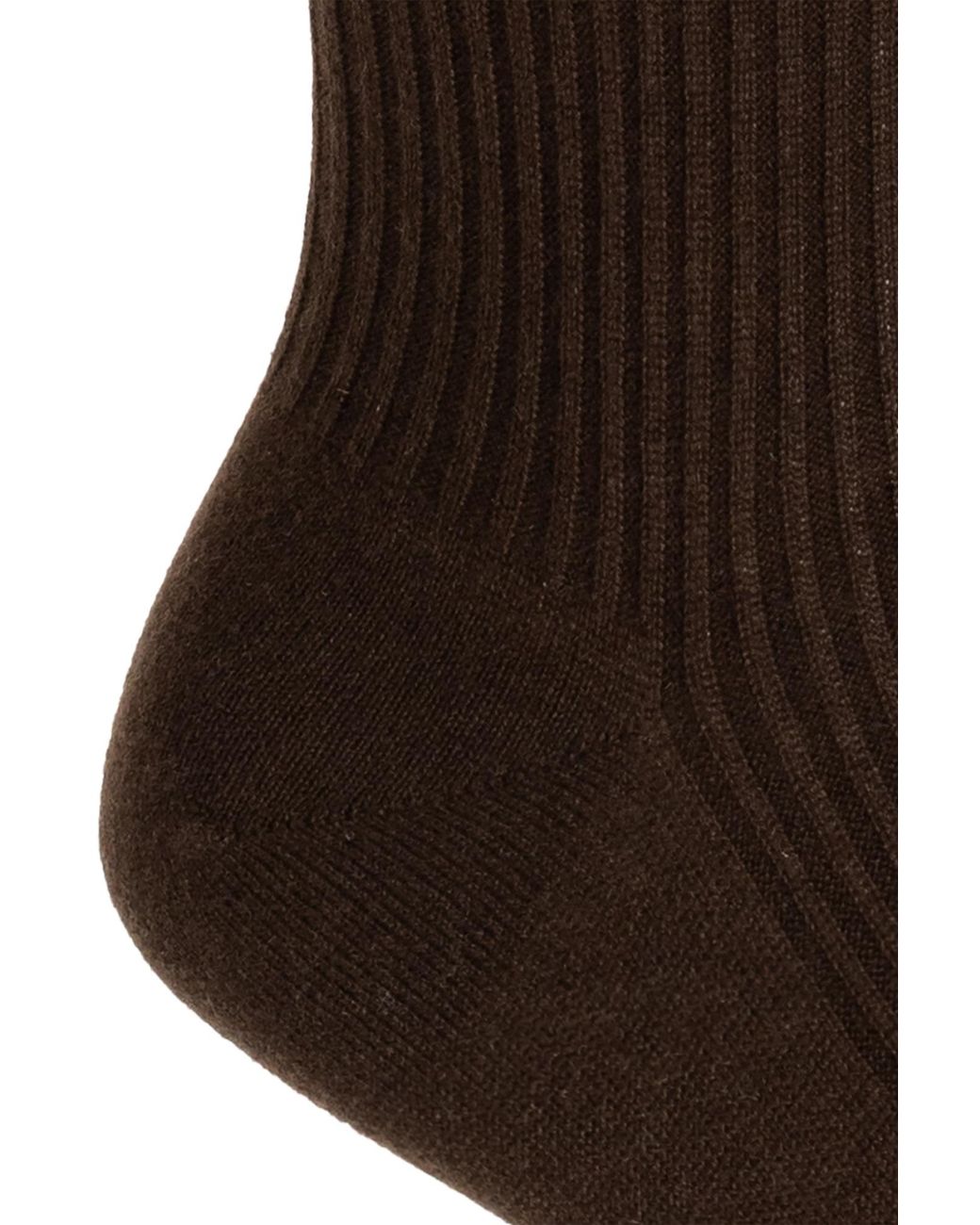 Max Mara Brown Ribbed Cashmere Socks