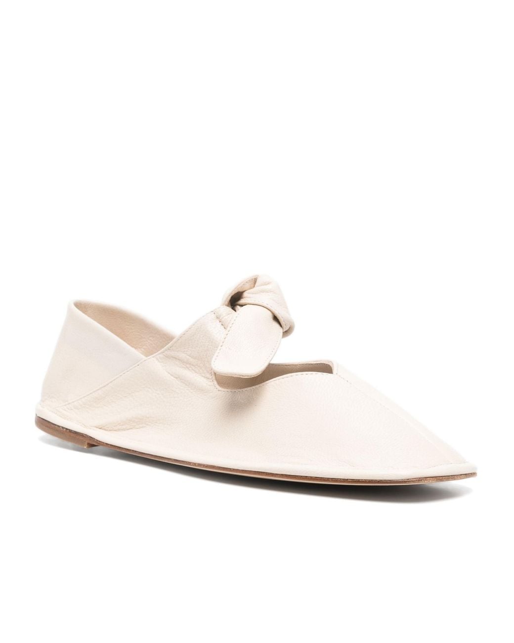 Hereu White Llasada Square-Toe Ballerina Shoes