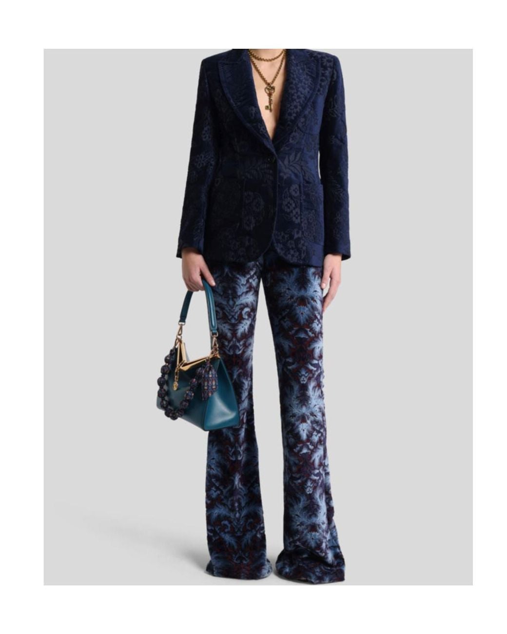 Etro Blue Chenille Jacquard Jacket