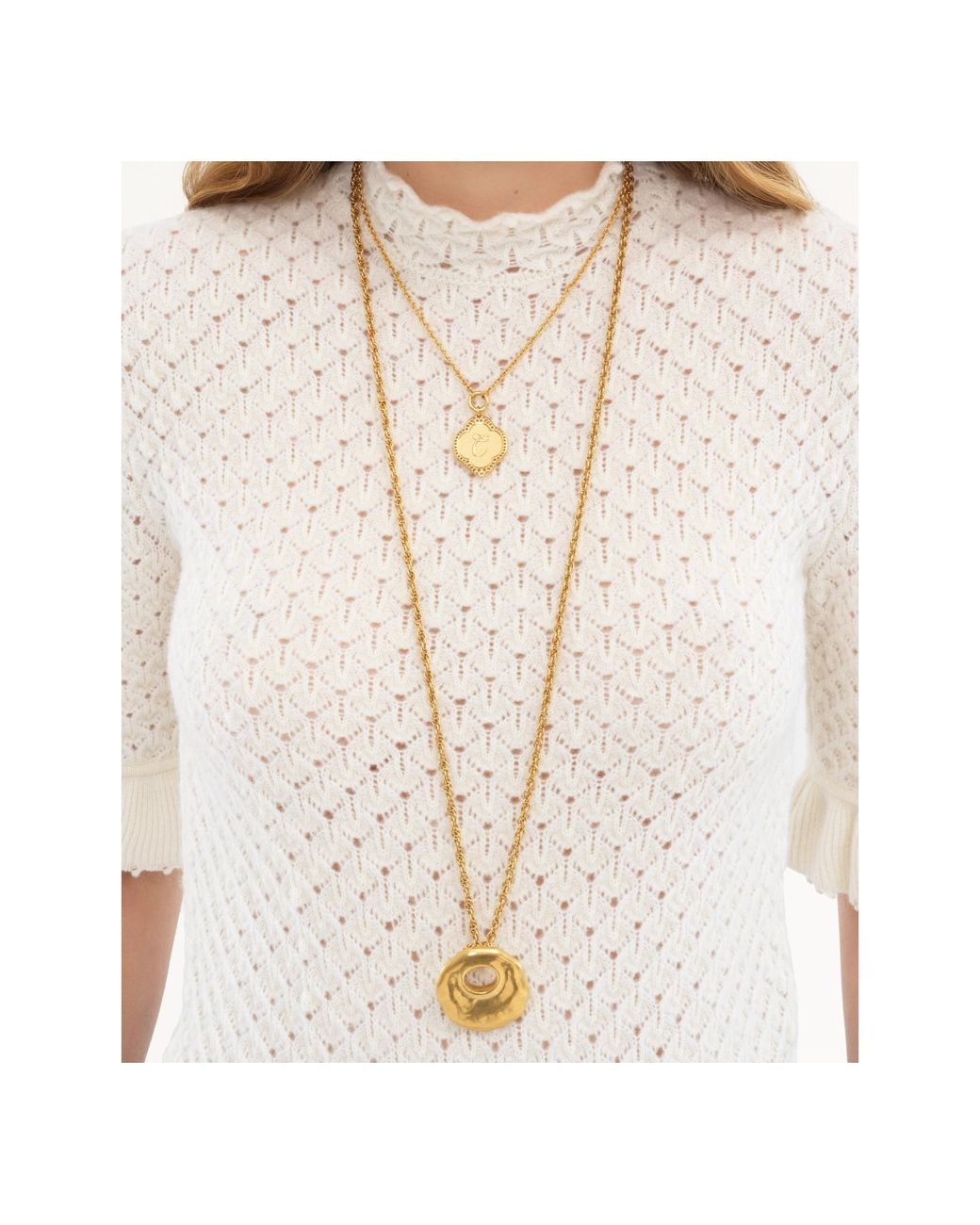 Chloé White Short-Sleeved Sweater