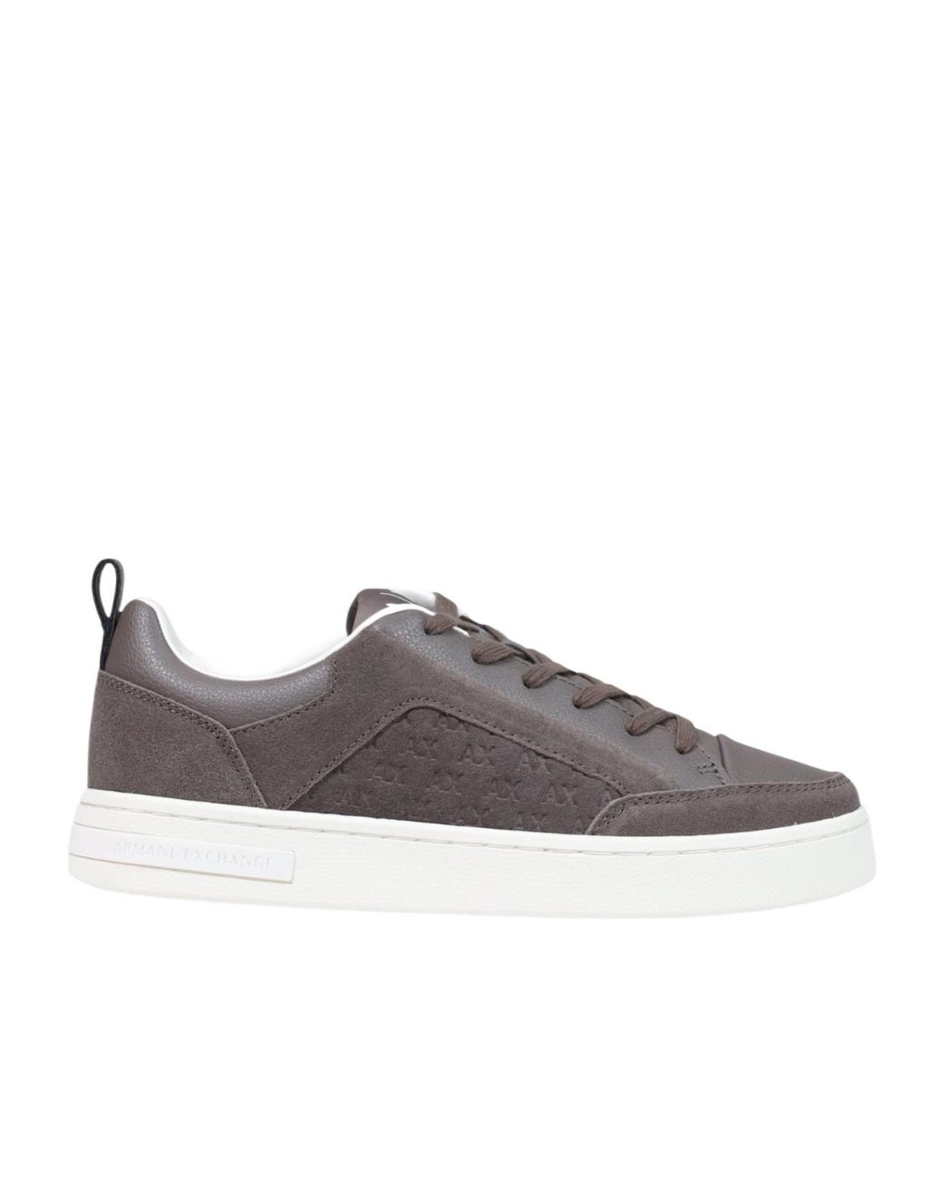 ARMANI EXCHANGE Brown Monogram-Print Panelled Sneakers for men