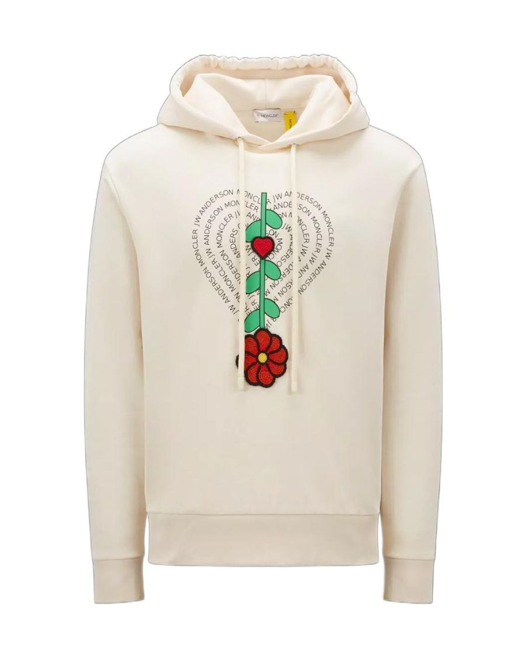 Moncler White Hooded Jersey Sweatshirt for men