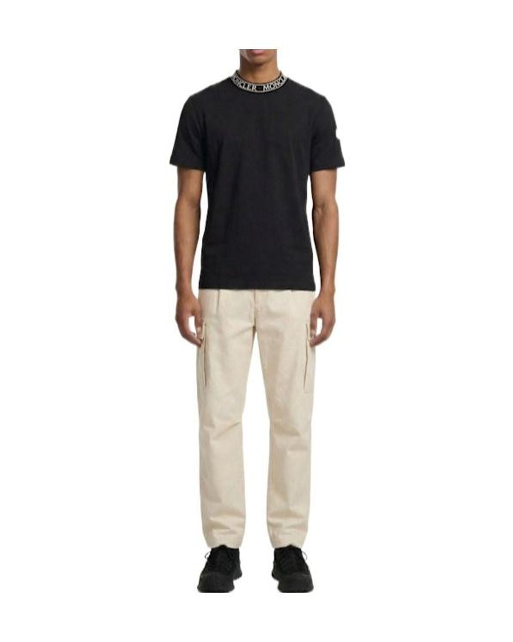 Moncler Black Logo-Trimmed Cotton T-Shirt for men