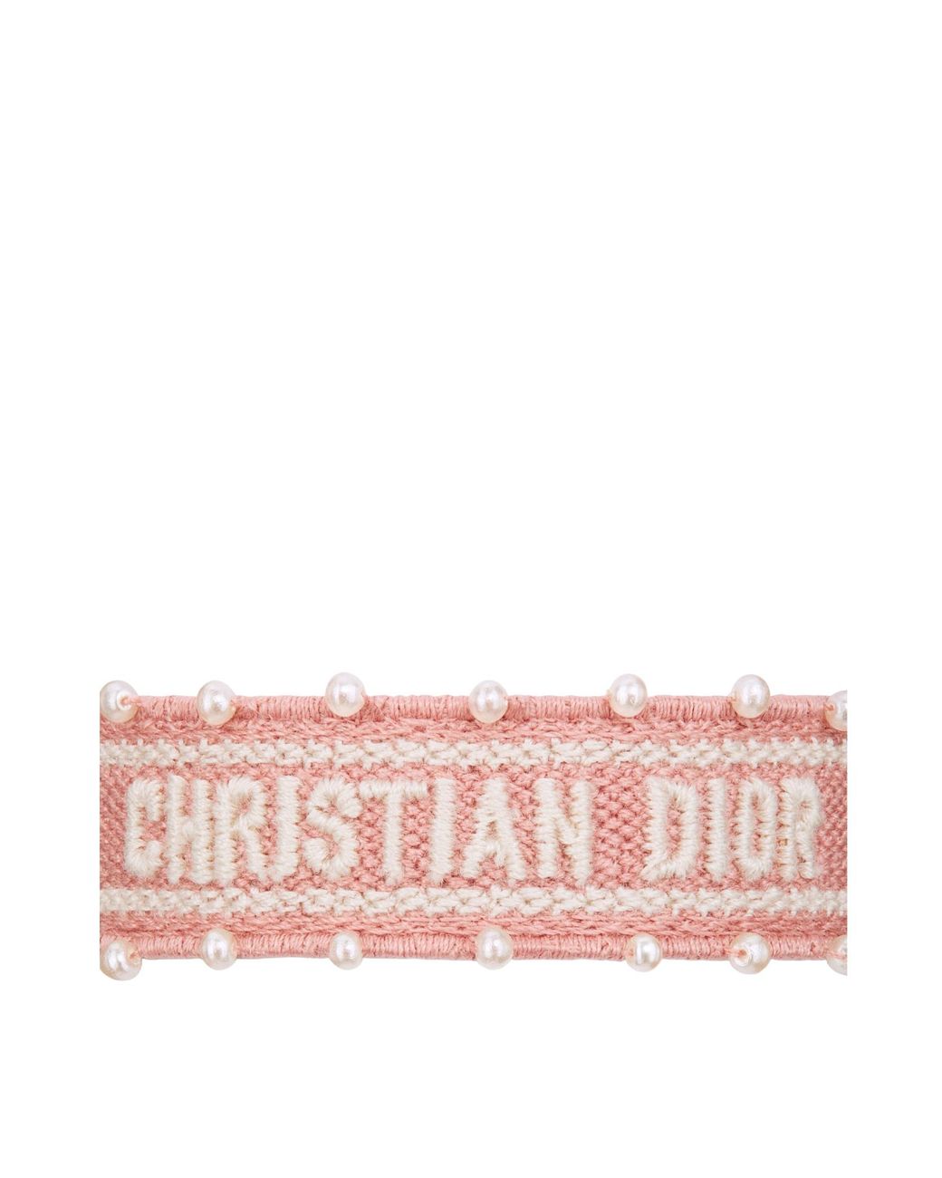 Dior Pink Embroidery And Resin Pearl Bracelet