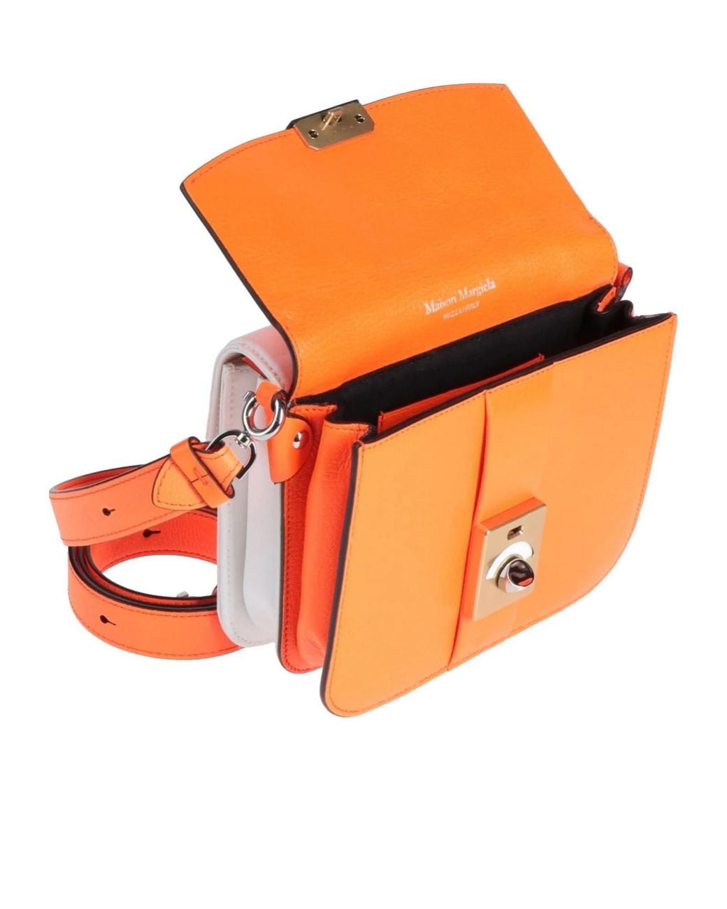 Maison Margiela Orange Small Two-Tone Woven Tote Bag