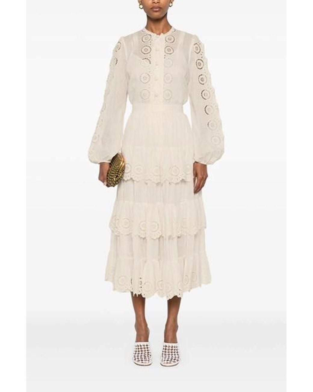 Zimmermann White Lucky Embroidered Blouse