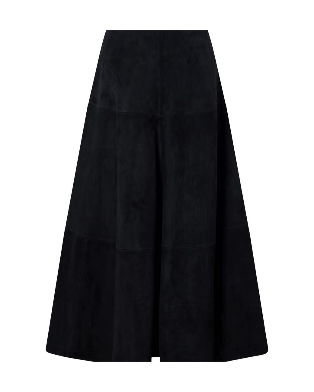 Altuzarra Black Varda Paneled Suede Midi Skirt
