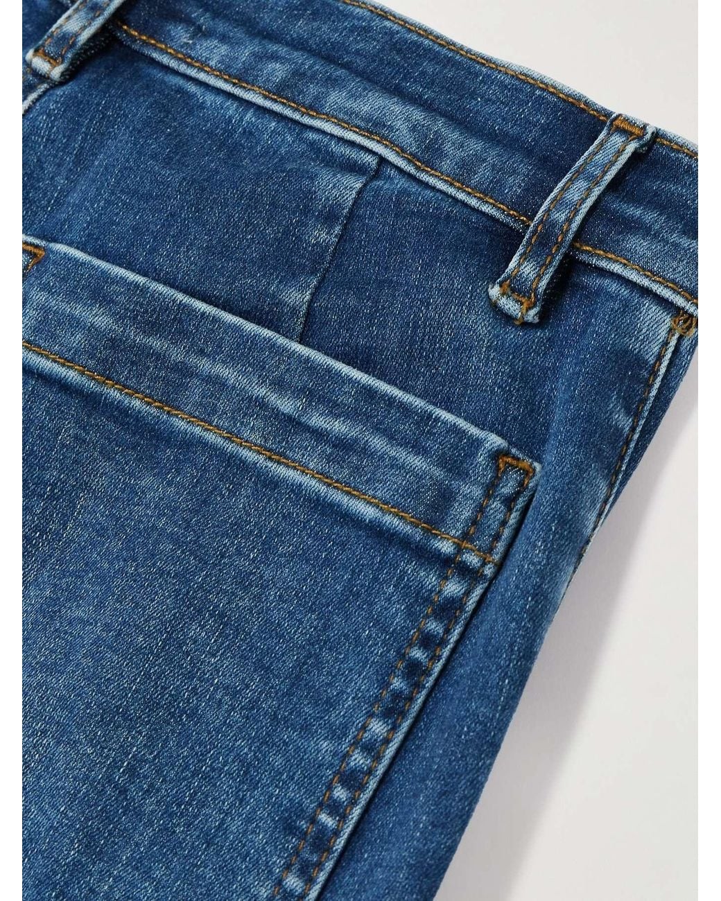 FRAME Blue High Waist Straight Jeans