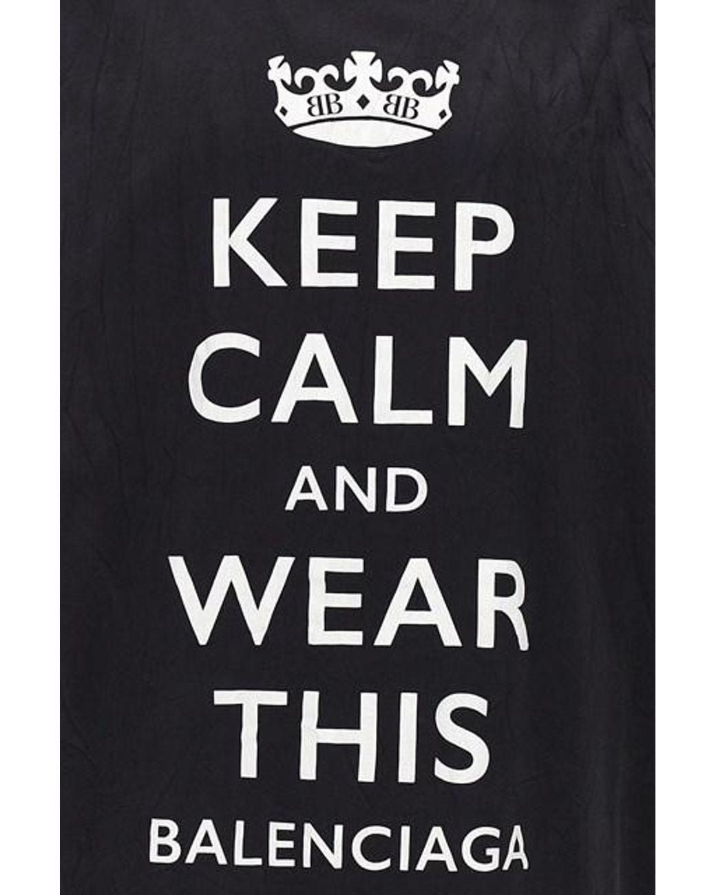 Balenciaga Black Keep Calm Washed Oversized T-Shirt for men