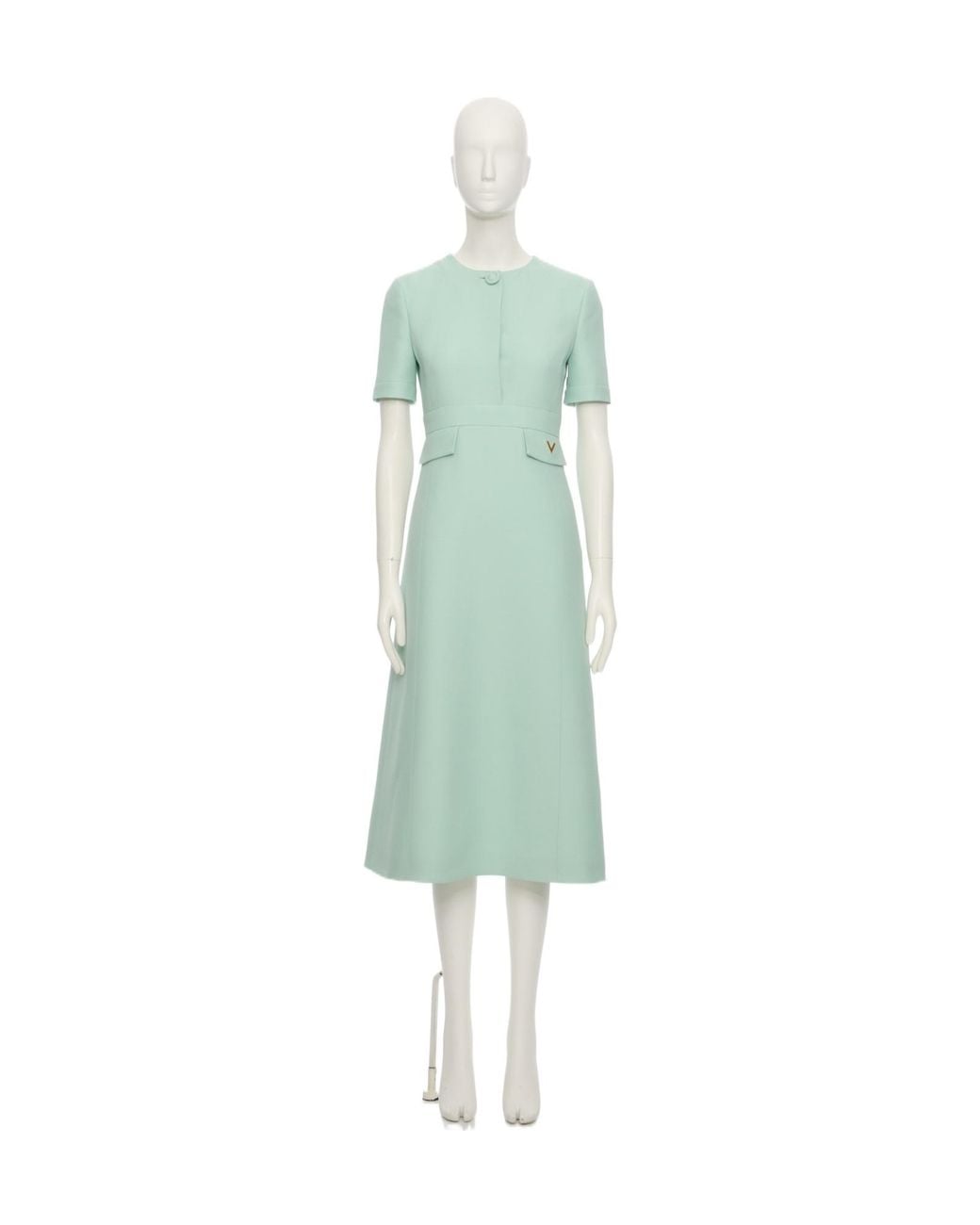 Valentino Green Logo Detail A-Line Dress