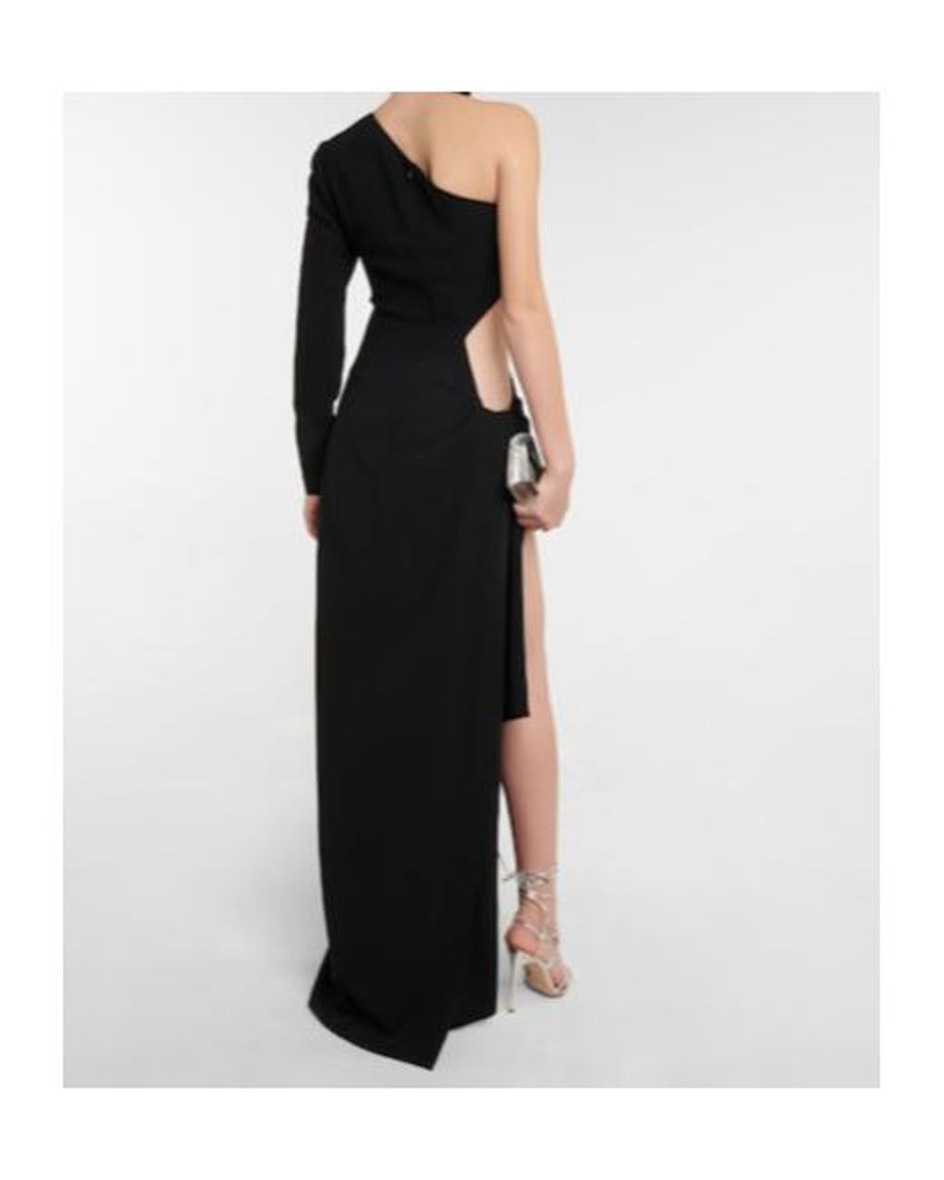 Elie Saab Black One-Shoulder Cutout Cady Gown
