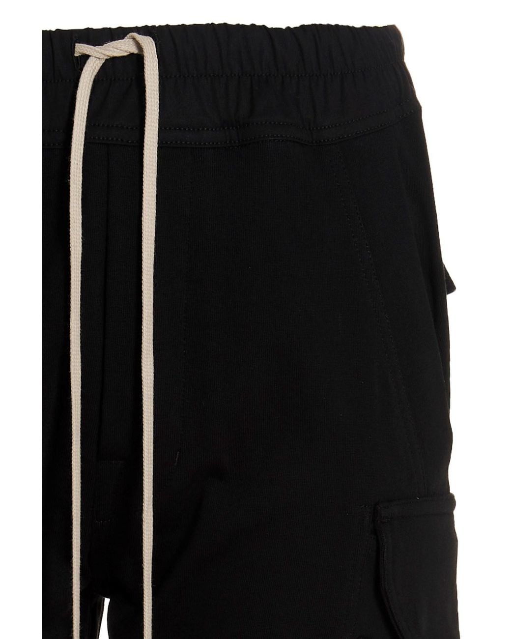 Rick Owens Black Mastodon Cargo Track Pants for men