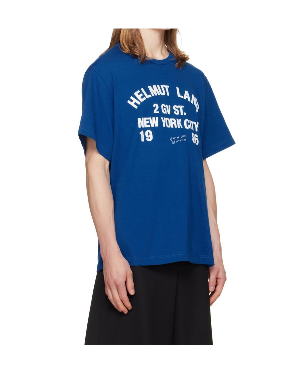 Helmut Lang Blue Graphic T-Shirts for men