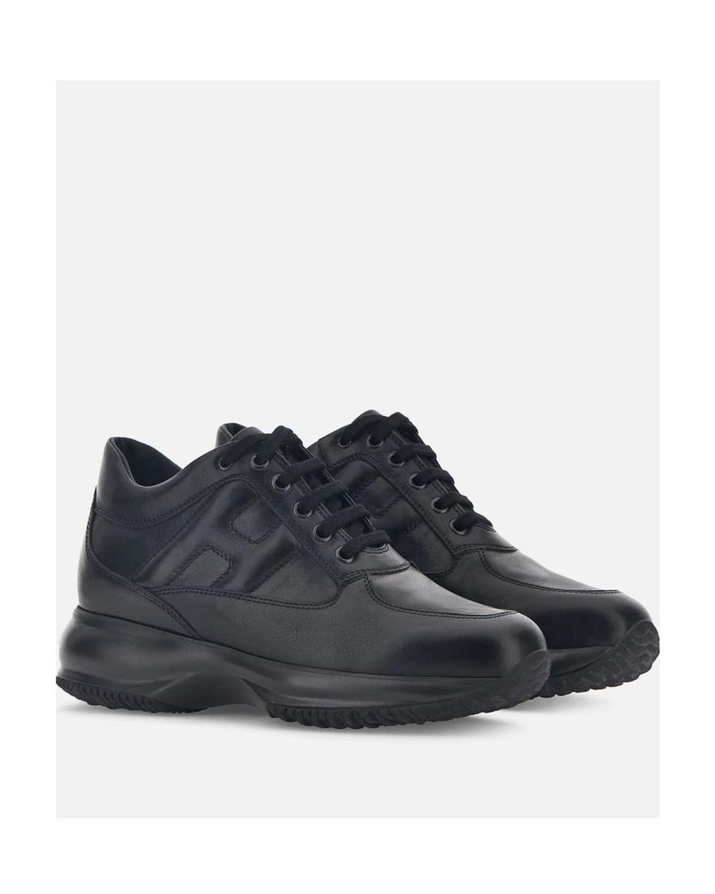Hogan Blue Round-Toe Lace-Up Sneakers