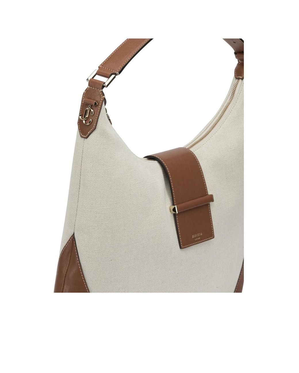 Jimmy Choo White Bar Hobo Large Shoulder Bag