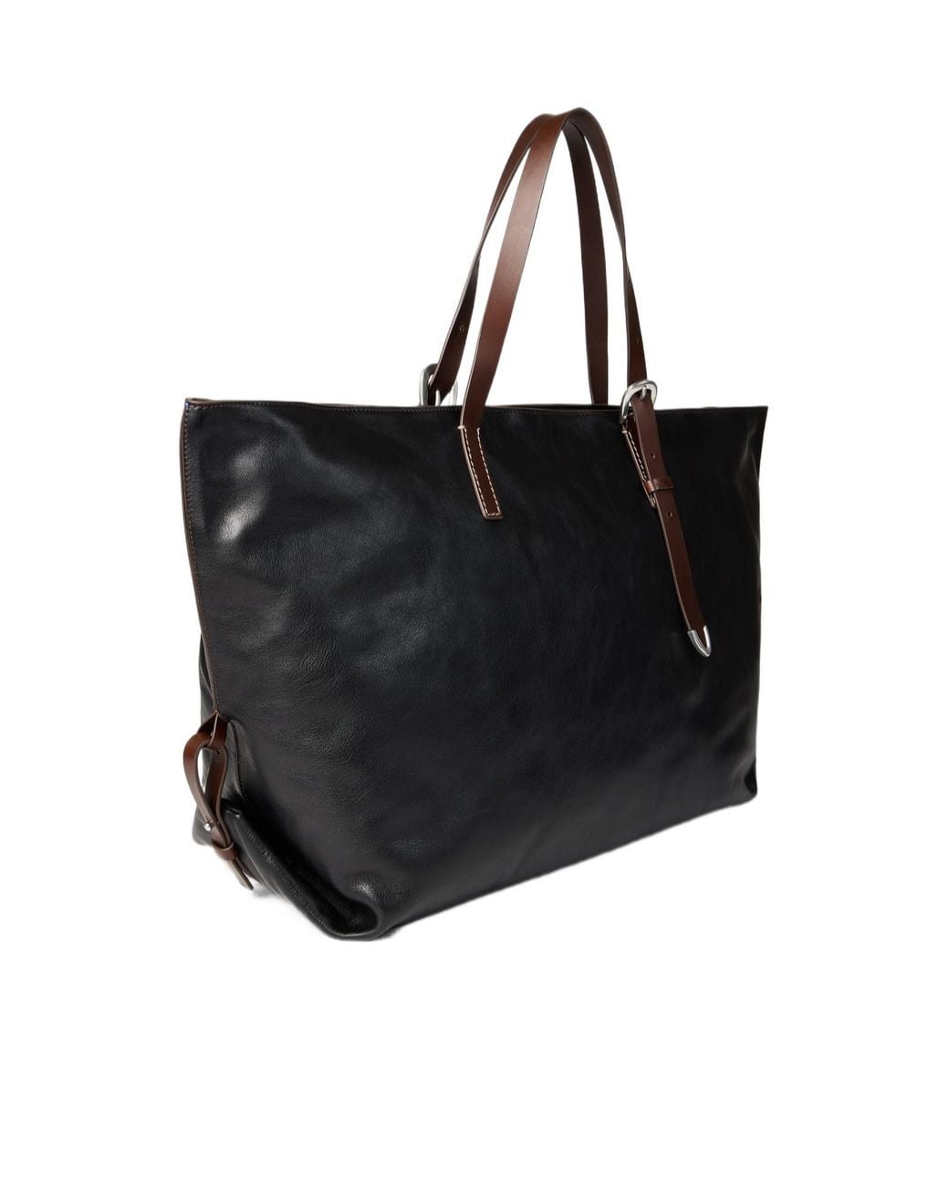 Paul Smith Black Leather Duffle Tote Bag for men