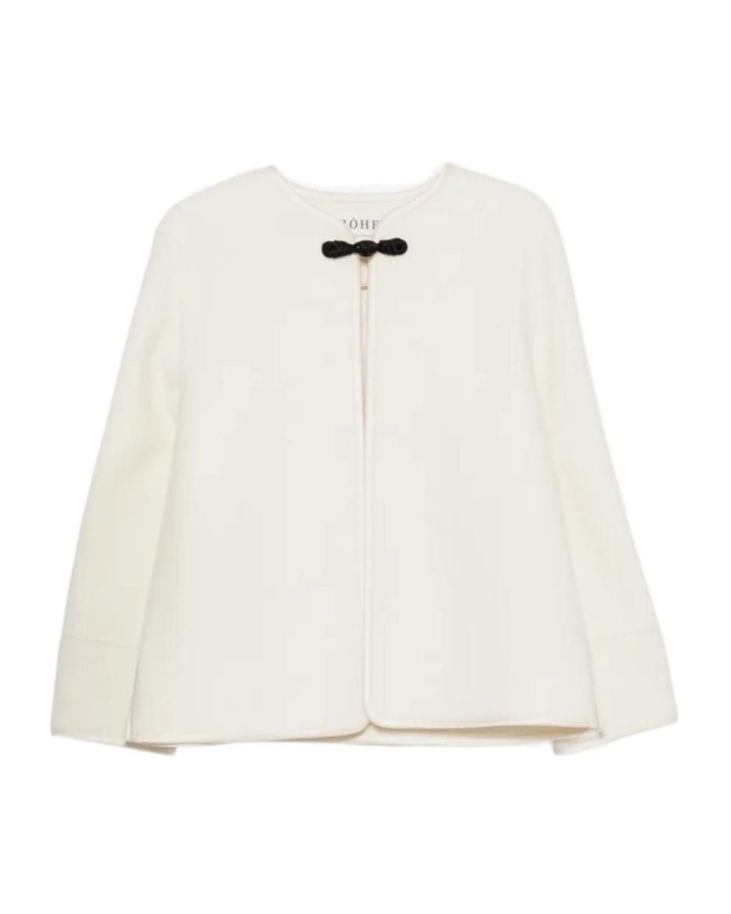 Rohe White Long-Sleeved Crewneck Cardigan