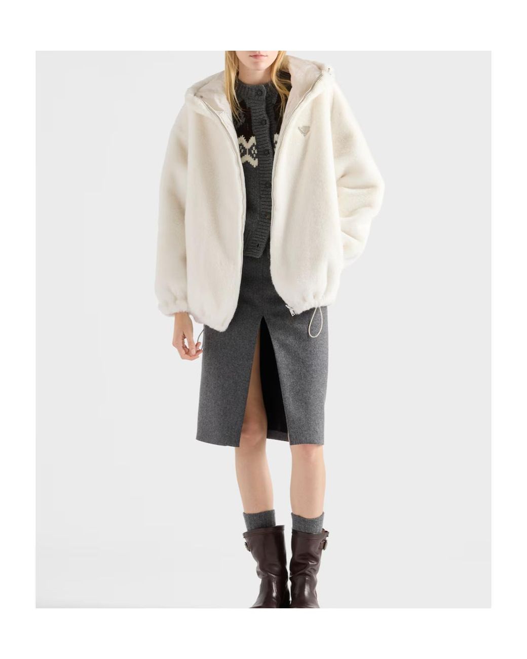 Prada White Reversible Aspen Jacket